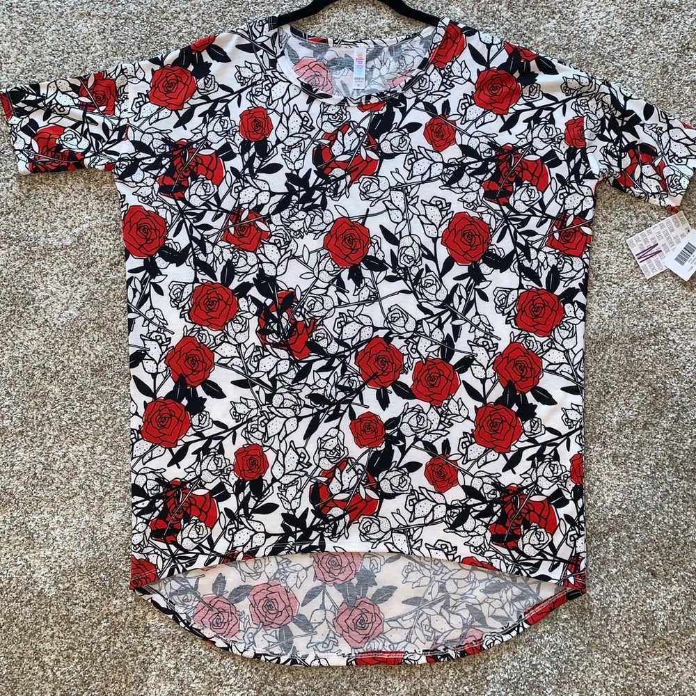 Rose print LuLaRoe Irma tunic size M